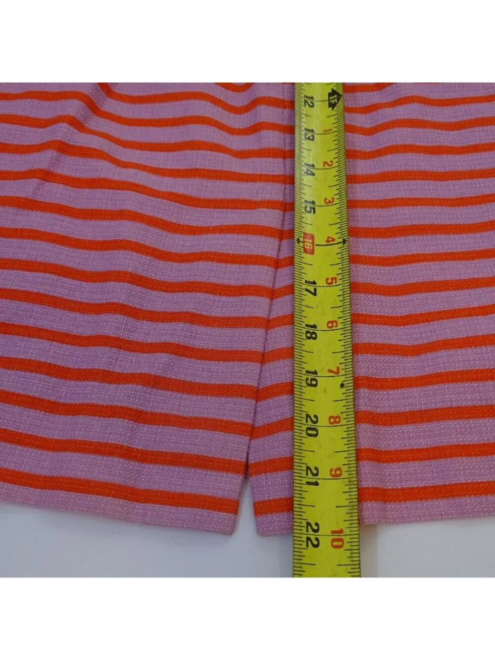 J Crew The Pencil Skirt Women Size 12 Purple Orange Stripe Cotton Office Preppy